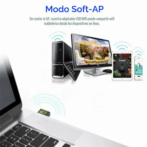 Vista 5 de 10Gtek 150Mbps libre conductor inalámbrico USB WiFi adaptador, banda única 2.4GHz