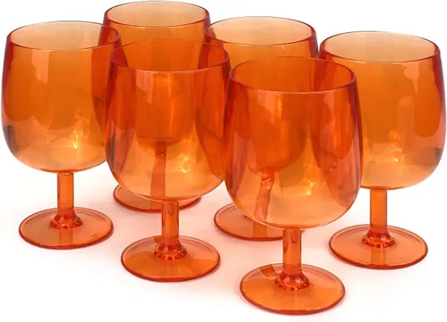 Vista 23 de Yalin Juego de 6 vasos apilables irrompibles de plástico acrílico para vino y agua de 12 onzas (azul, 12 onzas)