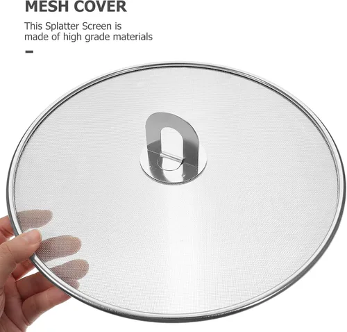 Vista 3 de Stainless Steel Splatter Screen for Cooking Frying Pan Grease Guard