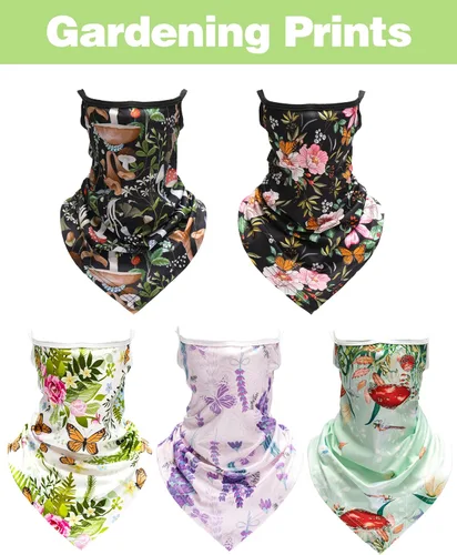Vista 5 de FISHEAL Máscara facial con protección solar UV, transpirable, cubierta facial de jardinería, polaina para el cuello con bucles para las orejas