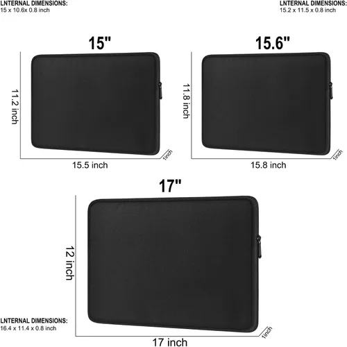 Vista 4 de Funda para portátil de 17 pulgadas, bolsa de viaje protectora a prueba de golpes y resistente al agua, funda portátil para computadora compatible