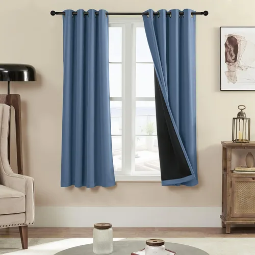 Vista 53 de Rutterllow - Cortinas 100% opacas, paneles de cortina con ojales, aislamiento térmico y bloqueo de luz para habitación y sala de estar