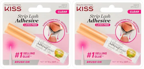 Vista 11 de KISS Pestaña adhesiva en tira, transparente, 0.21 oz, paquete de de 1, Transparente