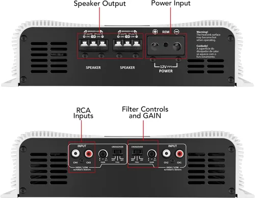 Vista 9 de Taramps DS 2000X4 2 Ohms 2000W RMS Amplificador de audio para coche de 4 canales