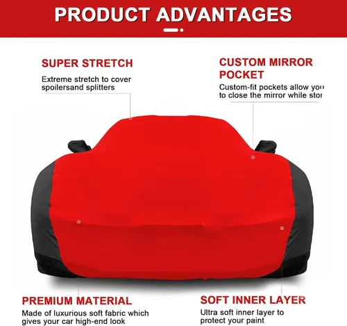 Vista 4 de Funda de automóvil para interior de repuesto para Corvette C3 1968-1982, lujosa funda de satén elástico a la medida para interior transpirable, a