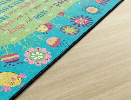 Vista 7 de Flagship Carpets God's Garden - Alfombra inspiradora de adoración bíblica, alfombra de aprendizaje para aula o hogar, habitación de niños o sala