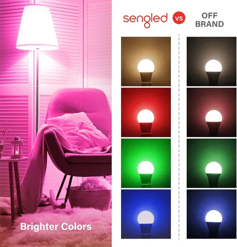 Vista 3 de Sengled Bombilla Alexa, emparejamiento automático S1 con dispositivos Alexa, bombillas que cambian de color, bombillas inteligentes que funcionan