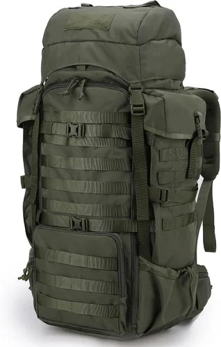 Vista 8 de Mardingtop 70L Mochila con armazón interno para caza, camping, senderismo; mochila con cubierta para la lluvia