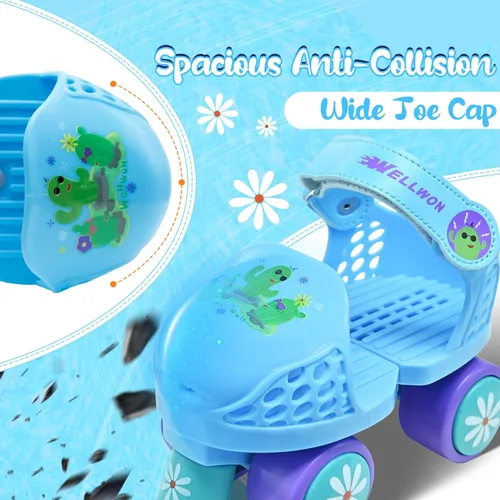 Vista 2 de Kids Roller Skate for Girls Boys Ages 2-5 Years Old, Adjustable Toddler Rollerskates, Children Beginner Roller Skate