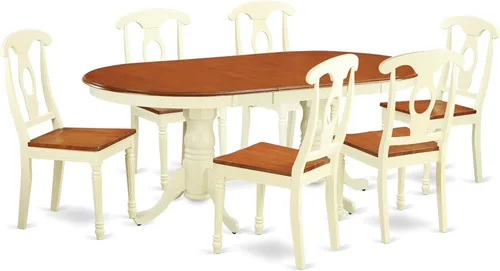 Vista 12 de East West Furniture PLKE5-BCH-LC - Juego de muebles de comedor de 5 piezas, incluye una mesa de cocina ovalada con hoja de mariposa y 4 sillas