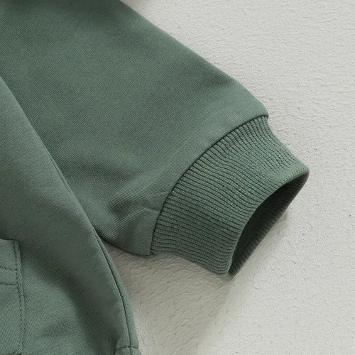 Vista 4 de Sudadera unisex para bebé niño y niña, mameluco de burbujas de manga larga con bolsillo, suéter cálido, ropa de otoño e invierno