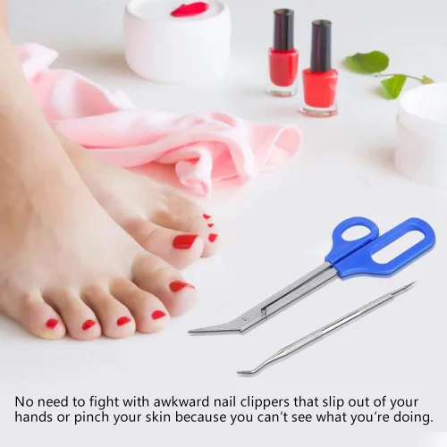 Vista 9 de Toenail Scissors,Long Handled Toenail Scissors Clippers For Thick Toe Nails Handle Unique Design Ergonomic Cuticle Scissor Ingrown Toenail File