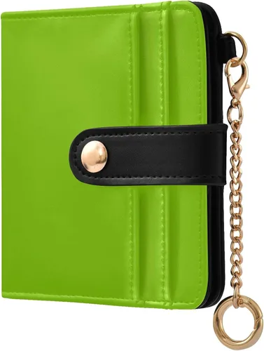 Vista 15 de Sinestour Black print Small Wallet for Women RFID Blocking Leather Bifold Small Purse with ID Window Card Holder Zipper Coin Pocket, Compact Credit