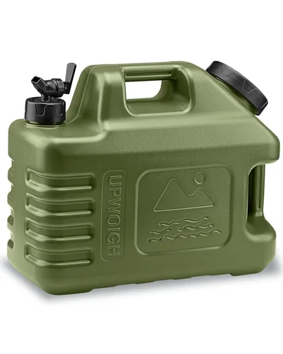 Vista 10 de UPWOIGH Jarra de agua a prueba de fugas de 3.5 galones con espita Verde bosque, talla inspirada en la naturaleza, diseño grueso sin BPA, uso