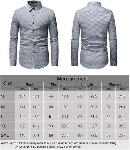Vista 6 de WULFUL Camisa de vestir casual de manga larga para hombre camisa de algodón con botones ajuste regular