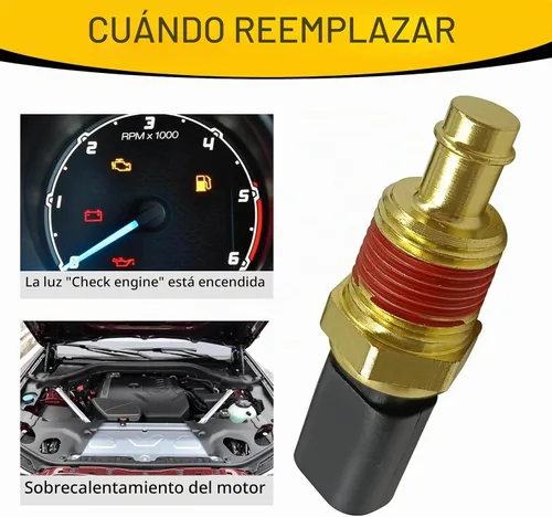 Vista 7 de 5149077AB Sensor de temperatura del refrigerante de agua del motor, compatible con Ram 1500 2011-2014, Chrysler Pacifica 2008, Sebring 2009-2010, Jp