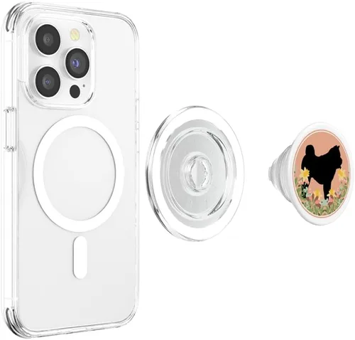Vista 4 de Chow Chow - Dog Mom Dad Floral Flower Pink Cute PopSockets MagSafe PopGrip for iPhone