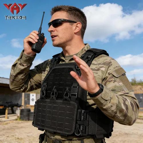 Vista 7 de vAv YAKEDA Chaleco táctico de liberación rápida con corte láser multicam, chaleco ligero