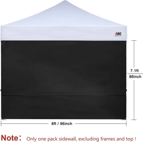 Vista 2 de ABCCANOPY - Toldo desplegable para el sol 10'x 10', pared lateral de 10' (1 panel), más de 15 colores, con cintas para sujetar de la estructura