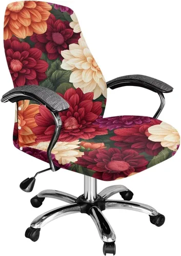 Vista 11 de Funda para silla de oficina de mármol morado, lavable, funda para silla de escritorio, fundas para silla de computadora para silla giratoria, silla