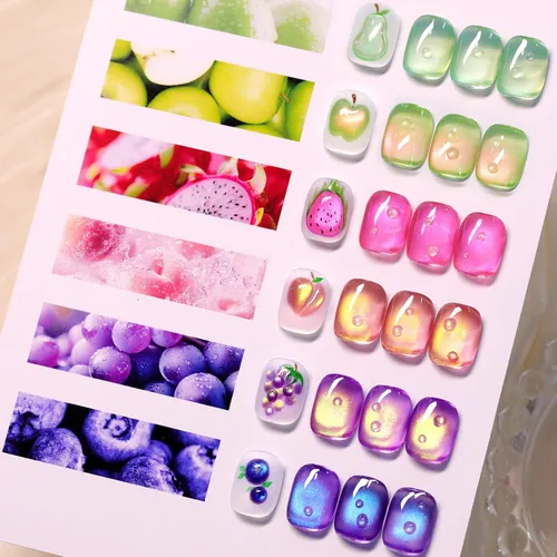 Vista 16 de Born Pretty - Esmalte de uñas de gel magnético 9D con purpurina reflectante, esmalte de gel holográfico de color gato magnético, juego de 7ml, 6