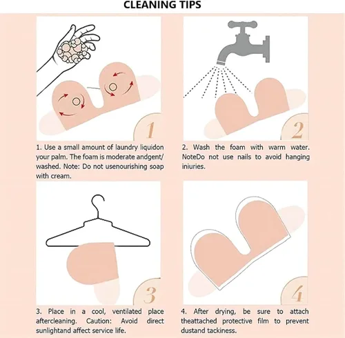 Vista 4 de Dopheuor Push Up Plunge Strapless Sticky Adhesive Bra Deep U-Shaped Invisible Backless Bra for Women Beige