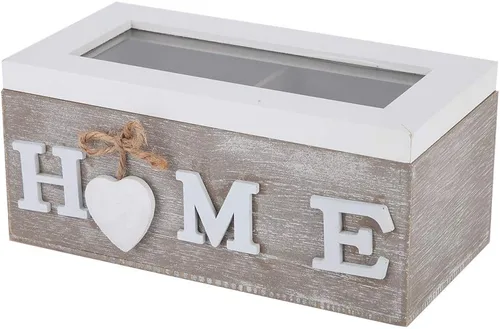 Vista 9 de Organizador de bolsas de té de madera, caja de té decorativa de madera, organizador de madera antigua con compartimentos y parte superior de ventana