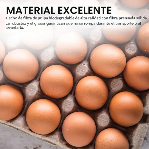 Vista 4 de MT Products Cartones planos de fibra de pulpa con capacidad para 30 huevos, caja de huevos para granja de pollos - Fabricado en los Estados Unidos