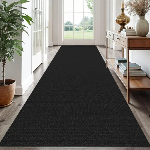 Vista 97 de EARTHALL Alfombra tejida de 2 x 3 pies, lavable para entrada, alfombra trenzada antideslizante, alfombra para puerta interior y exterior, alfombra
