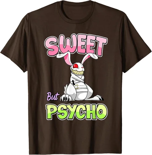 Vista 6 de Sweet But Psycho Shirt Bunny Creepy Gothic Rabbit Funny T-Shirt