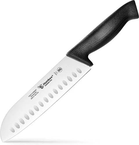 Vista 9 de Cuisine Pro - Cuchillo de chef de 8 pulgadas, hoja de acero inoxidable de alto carbono certificada NSF, borde afilado extra ancho, mango ergonómico