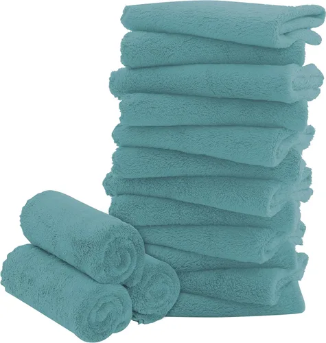 Vista 33 de Paquete de 16 toallitas para bebé - 10x10 pulgadas, vellón de coral - Paños de lavado extra absorbentes y suaves para recién nacidos, bebés y niños