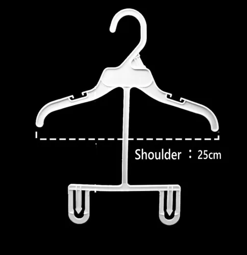 Vista 2 de WellieSTR Perchas de plástico antideslizantes para guardería, 50 piezas, blanco, 9.8 in (S)