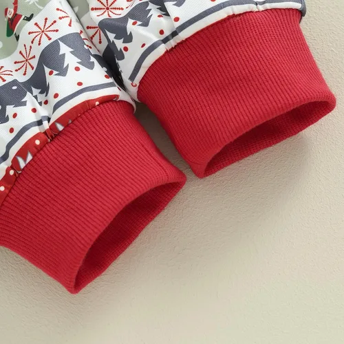 Vista 7 de Madjtlqy Sudadera de manga larga con estampado de letras y pantalones elásticos, ropa de Navidad para bebé