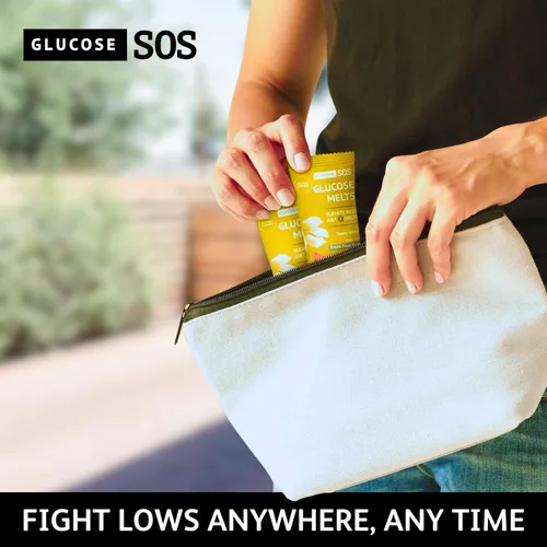Vista 5 de Comprimidos de Glucosa SOS que se Derriten Hechos con Polvo de Dextrosa, Puré de Frutas Natural, Azúcar, Comprimidos de Glucosa, Suplemento
