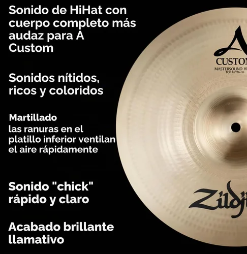 Vista 4 de Zildjian 14 pulgadas A Custom Mastersound Hi-hat Top Platillo