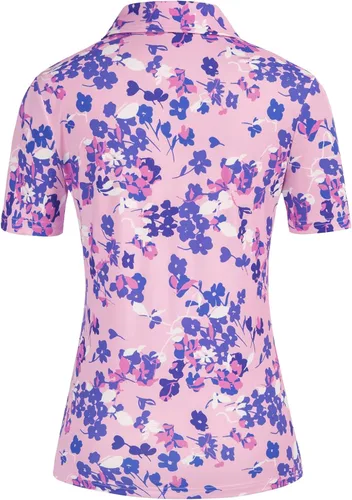 Vista 3 de JACK SMITH Women's Golf Polo Shirts Short Sleeve Lightweight Moisture Wicking Zipper Tennis Tops Slim Fit Sportwear
