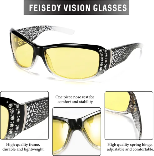 Vista 4 de FEISEDY - Gafas de sol para mujer color amarillo