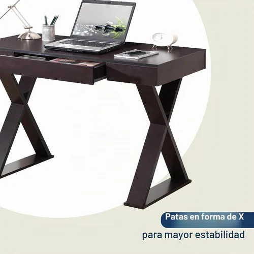 Vista 7 de Techni Mobili Escritorio moderno de 47 pulgadas con cajón, oficina en casa
