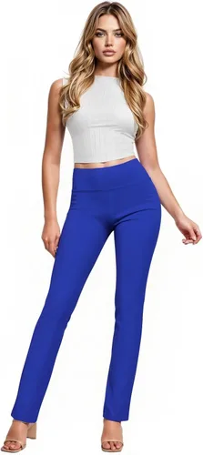 Vista 18 de Hybrid & Company - Pantalones de oficina Millennium ajustados con corte para bota para mujer 10768-negroblanco