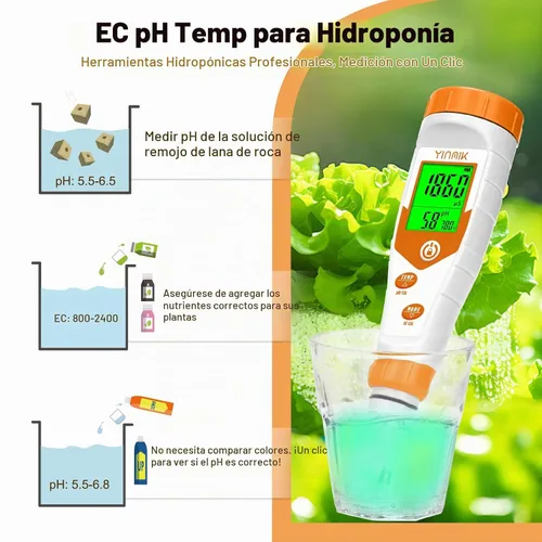 Vista 3 de Probador hidropónico del pH de la EC, ppm simultáneos del pH de la exhibición para el agua del depósito Continuous Monitoring of pH Conductivity