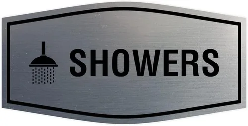 Vista 14 de Fancy Showers - Letrero (negro/plateado), tamaño mediano