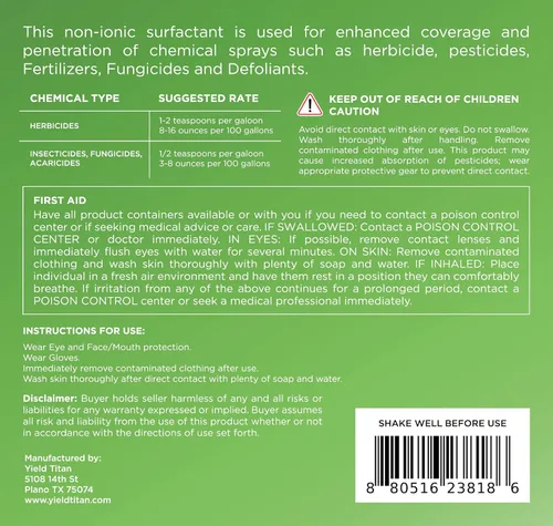 Vista 3 de Tensioactivo no iónico 80/20 para herbicidas, pesticidas, fertilizantes y fungicidas para aumentar la penetración del producto, 1 paquete de 8 onzas