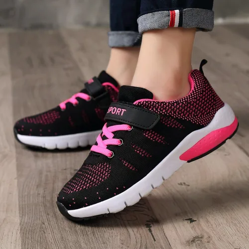 Vista 6 de MAYZERO Tenis para niños, para correr, deportes, transpirables, ligeros, para caminar, a la moda, para niños y niñas