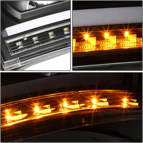 Vista 21 de DNA MOTORING HL-HPL-RM06-G-CH-AM LED U-Bar DRL Faros de señal de giro perseguidores compatibles con Dodge Ram 1500 06-08/Dodge Ram 2500 3500 06-09