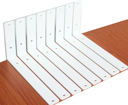 Vista 54 de Paquete de 2 soportes de estante en L de 6 pulgadas de largo x 4 pulgadas de alto x 1.5 pulgadas de ancho, 5 mm de grosor, soportes de estante