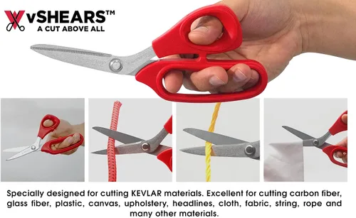 Vista 3 de vSHEARS - Tijeras de Kevlar de fibra óptica de acero al carbono de 8 pulgadas + cortador de Kevlar de fibra óptica de 5.5 pulgadas