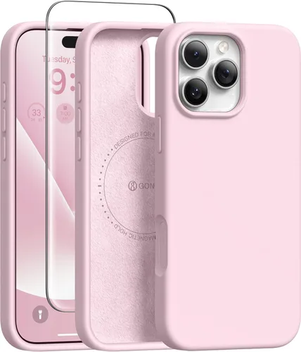 Vista 272 de GONEZ Funda magnética para iPhone 12 Case / 12 Pro Case, compatible con MagSafe, [protector de pantalla + protector de lente de cámara], funda