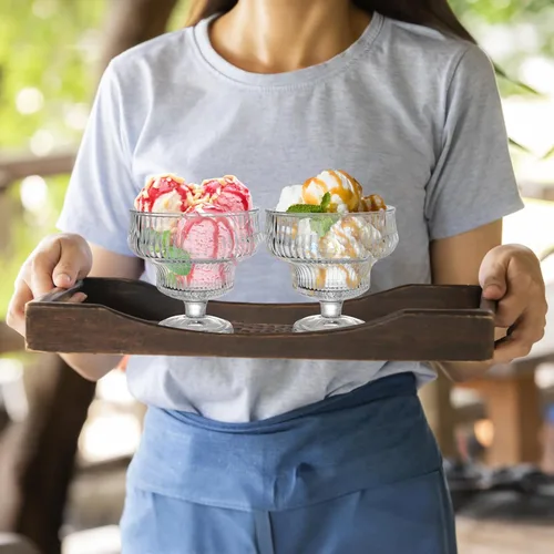 Vista 7 de ZAVOOS Paquete de 6 cuencos de vidrio para helado, tazas de postre vintage