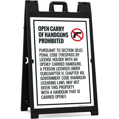 Vista 7 de Open Carry Of Handguns Prohibited Texas Penal Code Section 3007 Kit de letreros para acera, 18 x 24 pulgadas, paneles de repuesto (paquete de 2)